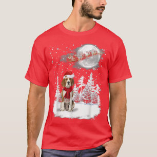 Bealge On Snow Christmas Moon Lighting Santa Hat T-Shirt