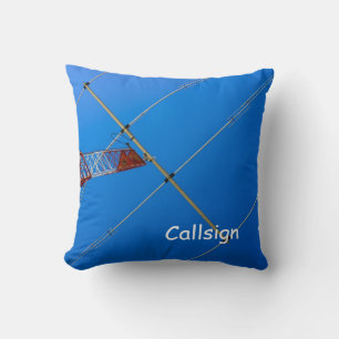 Beam Antenna and Callsign Throw Pillow