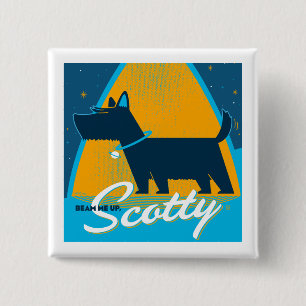 Beam Me Up Scotty 2 Inch Square Button