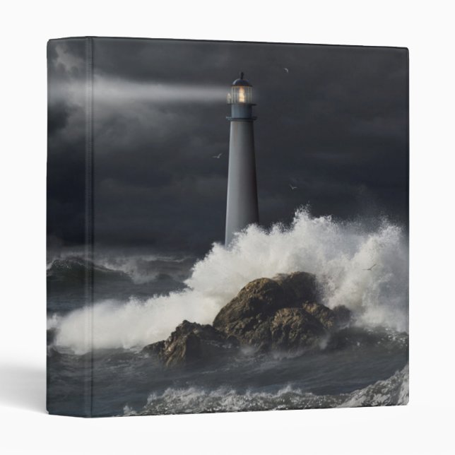 Beam of Light Shining into Stormy Ocean Binder (Front/Spine)