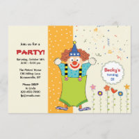 Beaming Clown Invitation