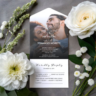 Beaming Delight Photo Wedding All In One Invitation