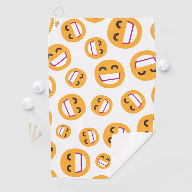 Beaming Face Smiling Eyes Cute Custom Colours Emoj Golf Towel (InSitu)