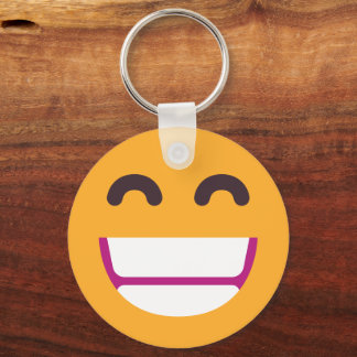 Beaming Face Smiling Eyes Cute Custom Colours Emoj Keychain
