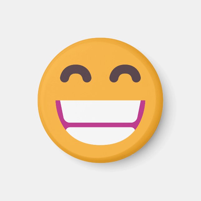 Beaming Face Smiling Eyes Cute Custom Colours Emoj Magnet (Front)