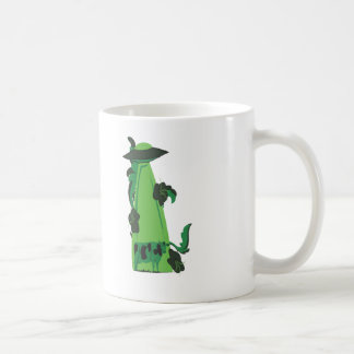 beaming up cow green coffee mug