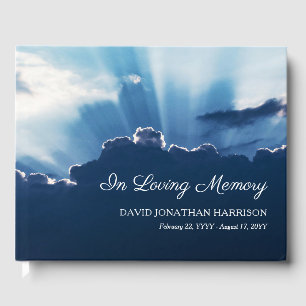 Beams of Light No Photo In Loving Memory Funeral Guest Book