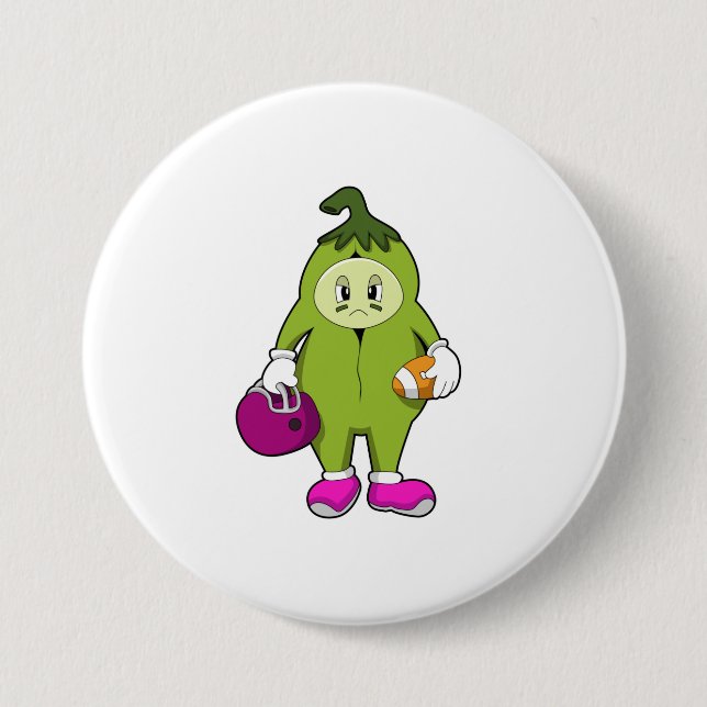 Bean at Football Sports 3 Inch Round Button (Front)