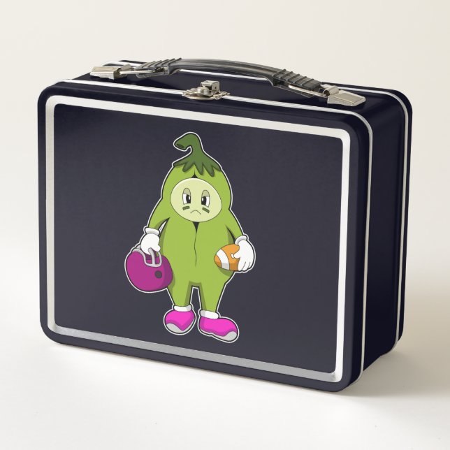Bean at Football Sports Metal Lunch Box (Front)