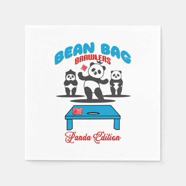 Bean Bag Brawlers - Panda Napkin (Front)