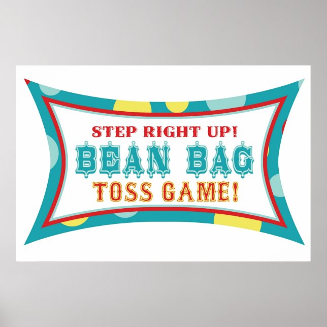 Bean Bag Toss Booth Sign Carnival Circus Birthday (Front)