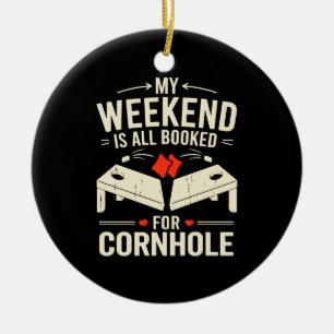 Bean Bag Toss Game Player Long Sleeve Ceramic Ornament