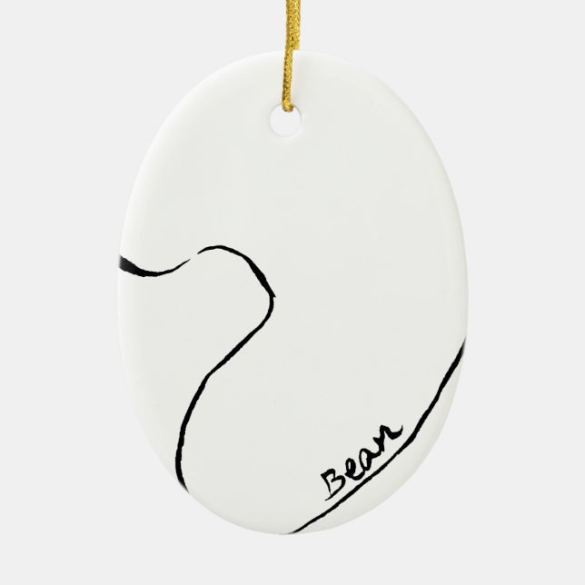 Bean Ceramic Ornament (Front)