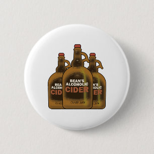 Bean Cider 2 Inch Round Button