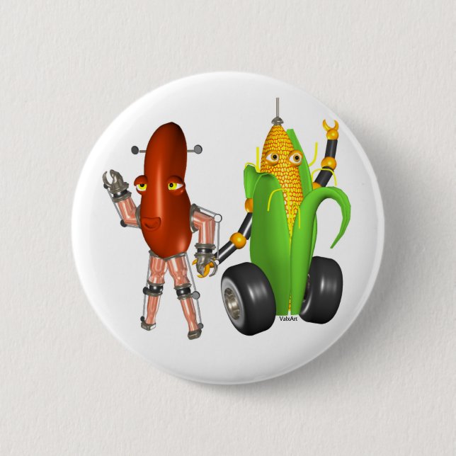 Bean cornbots 2 inch round button (Front)