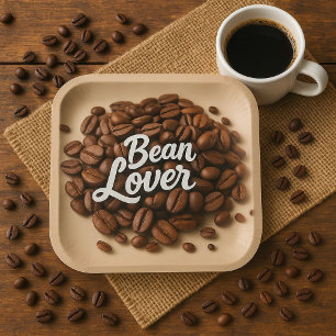Bean Lover Coffee Beans Aesthetic Paper Plate
