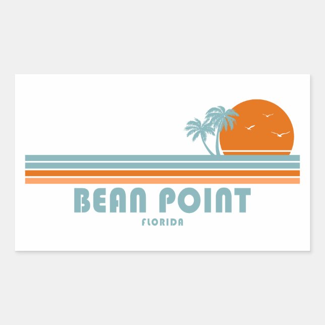 Bean Point Beach Florida Sun Palm Trees Sticker (Front)