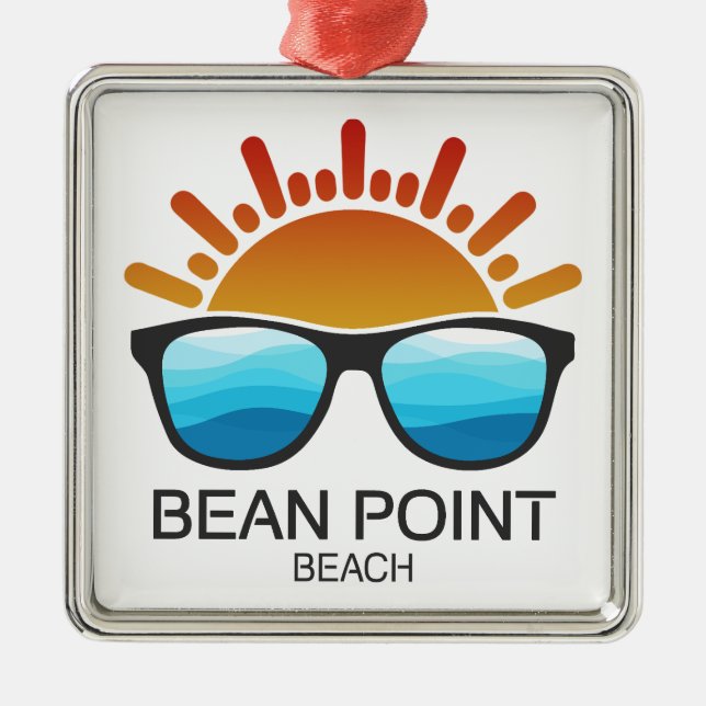 Bean Point Beach Florida Sunglasses Metal Ornament (Front)