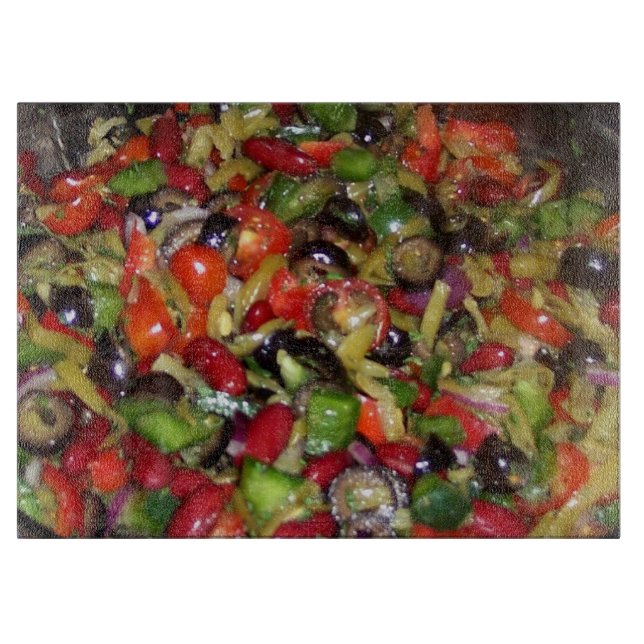 Bean Salad Food Vegetables Photography Cutting Board (Front)