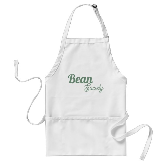 Bean Society Green Script Coffee Apron (Front)