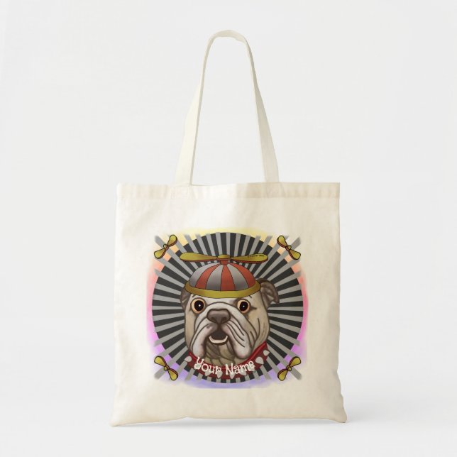 Beanie Bulldog Tote Bag (Front)