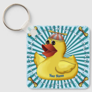 Beanie Hat Rubber Duck  Keychain