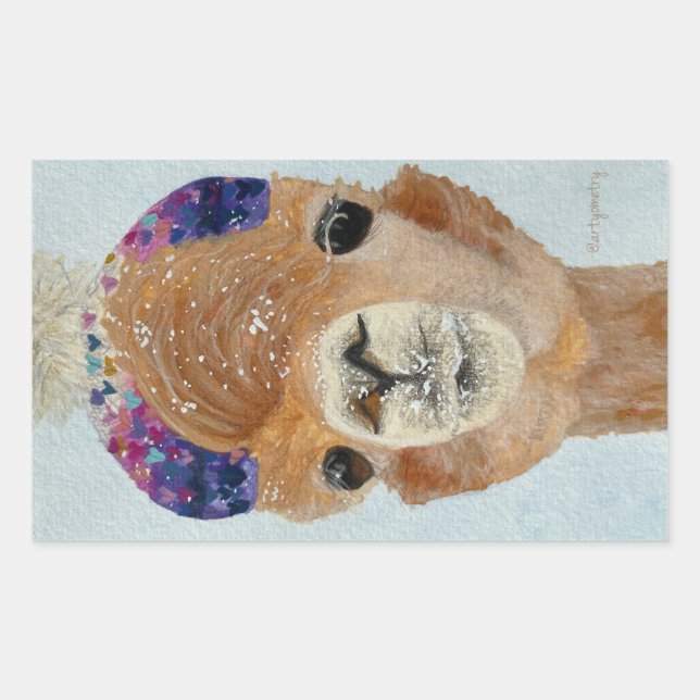 Beanie Llama Sticker (Front)