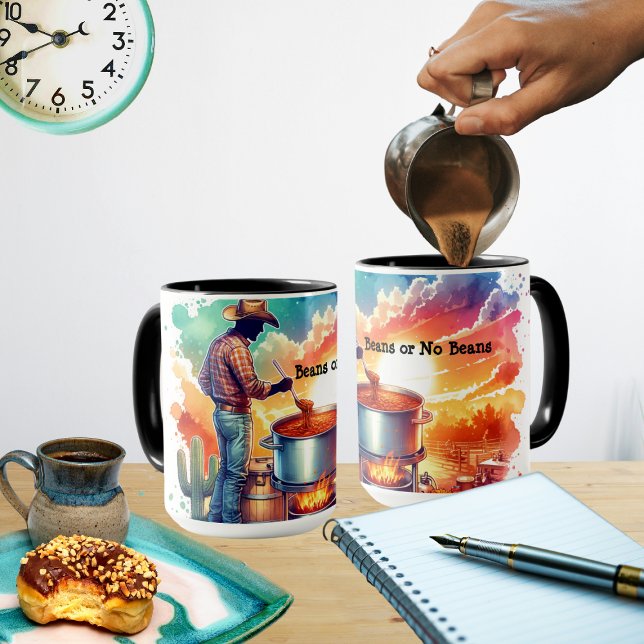 Beans or No Beans Chili Cooking Cowboy 1 Mug (Chili Cookoff Beans or No Beans Collection  Cups/Mugs)