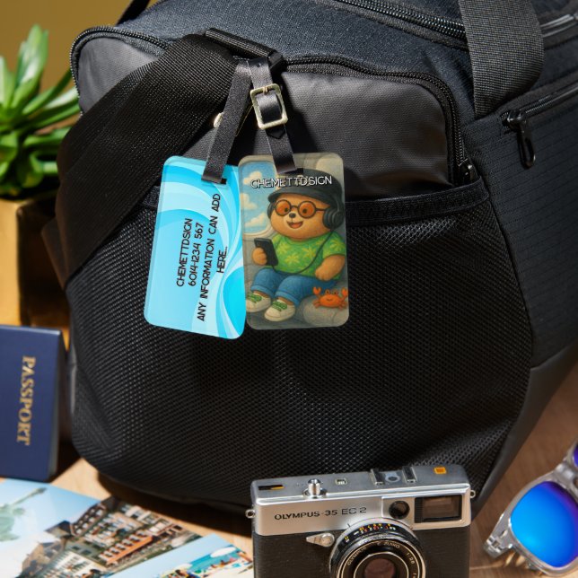 Bear 02 Kids Luggage Tag (Front & Back)