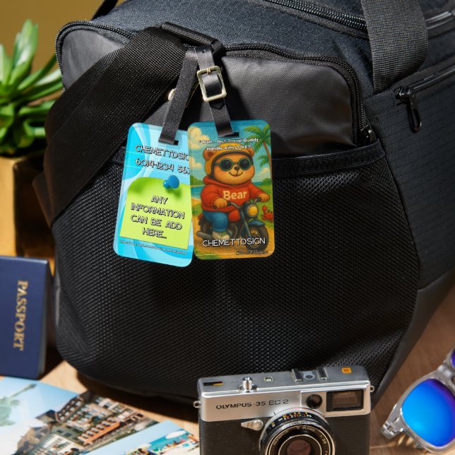 Bear 05 Kids  Luggage Tag (Front & Back)