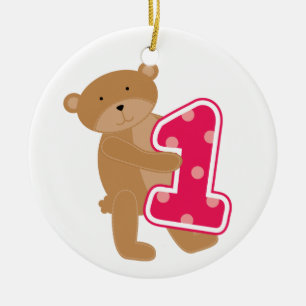 Bear 1st Birthday T-shirts and Gifts Ceramic Ornament