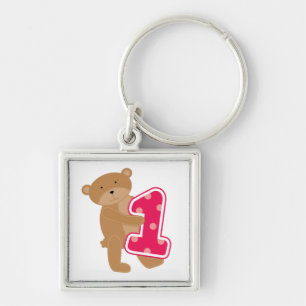 Bear 1st Birthday T-shirts and Gifts Keychain