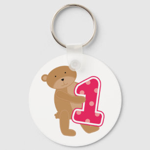 Bear 1st Birthday T-shirts and Gifts Keychain
