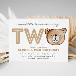 Bear 2nd Birthday Invitation | Cute Bear Invite<br><div class="desc">Bear 2nd Birthday Invitation
Ready to be personalized by you!</div>