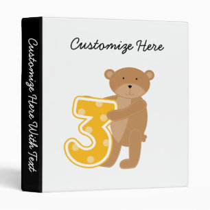 Bear 3rd Birthday T-shirts and Gifts Binder