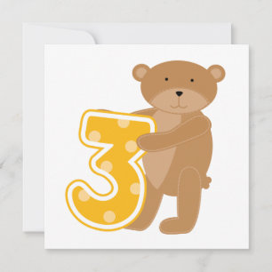 Bear 3rd Birthday T-shirts and Gifts Card