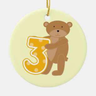 Bear 3rd Birthday T-shirts and Gifts Ceramic Ornament