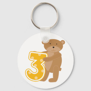 Bear 3rd Birthday T-shirts and Gifts Keychain