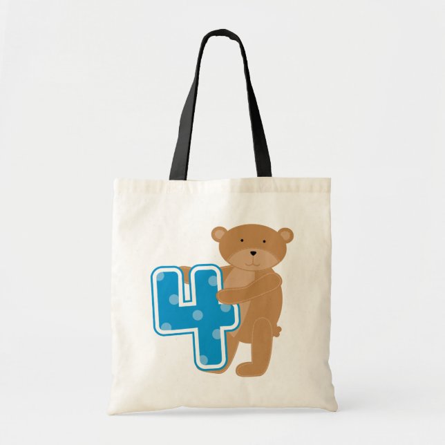Bear 4th Birthday Tshirts and Gifts Tote Bag (Front)