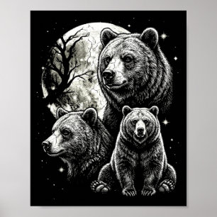 Bear 90s style vintage aesthetic y2k wildlife bear poster
