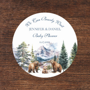 Bear Adventure Cozy Winter Bear Mountain Round Paper Coaster
