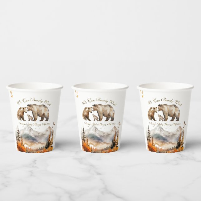 Bear Adventure Fall Mountain Neutral Baby Shower Paper Cups (Multi)