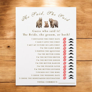 Bear Adventure Mountains  He Said, She Said Flyer