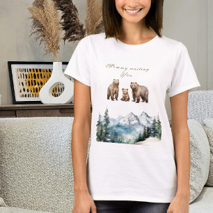Bear Adventure Snowy Mountains Winter Baby Shower T-Shirt