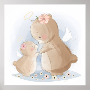 Bear and baby poster