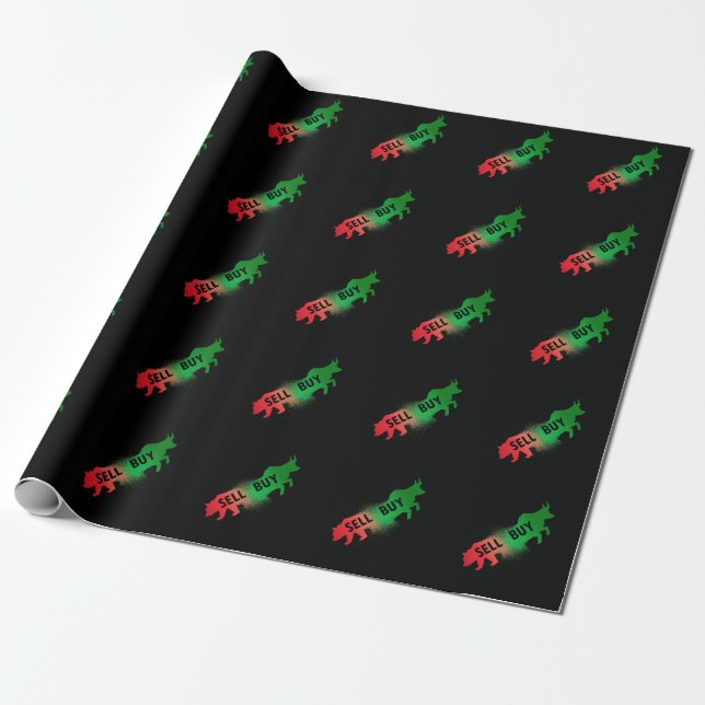 Bear and Bull  Wrapping Paper (Unrolled)