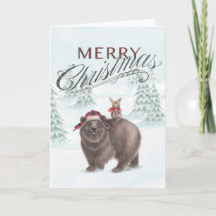 Bear and Bunny Christmas Card