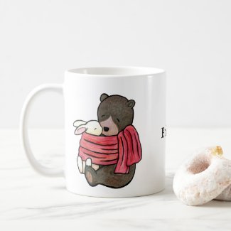 Bear and Bunny Cuddle Scarf Custom Name