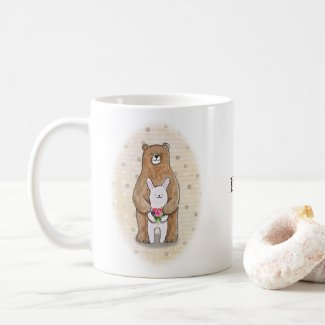 Bear and Bunny Together Happy Couple Custom Name