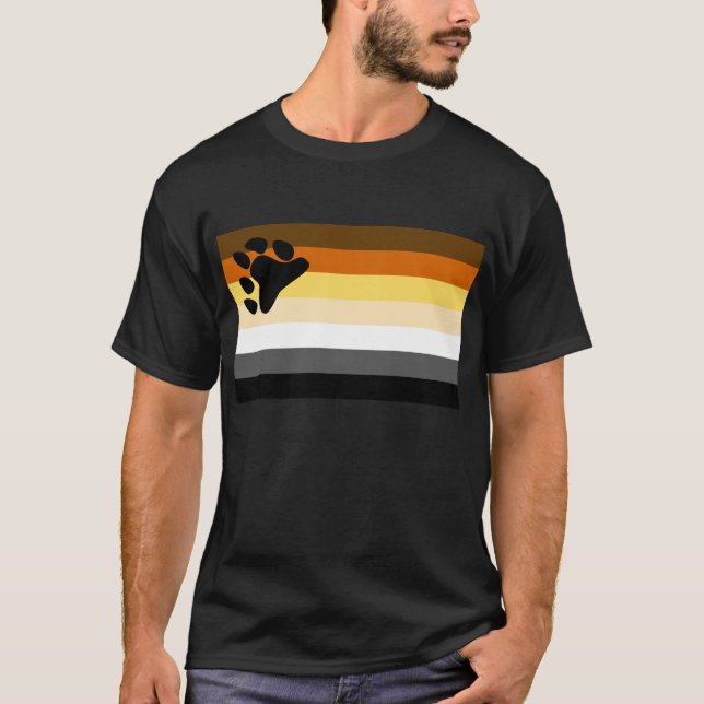 Bear and Cub Community LGBT Gay Pride Flag T-Shirt (Front)